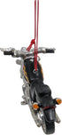 Black Motorcycle Hanging Christmas Ornament with Flames, Resin