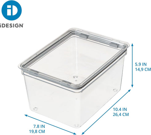 IDESIGN Large Tall Dry Goods Storage Bin, The Fresh Collection – 7.85” L x 10.85” H x 6” W, Clear Storage Bin.