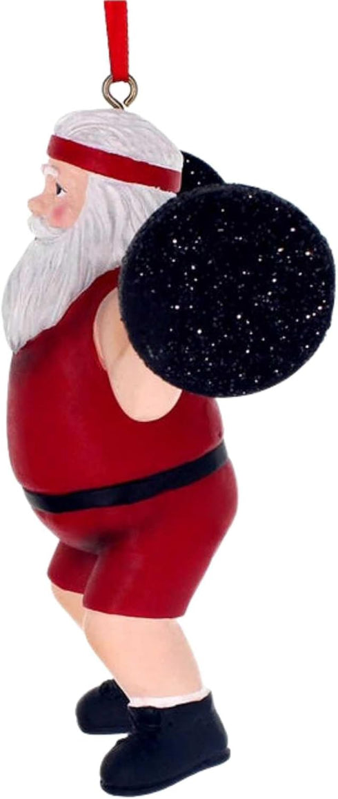 Kurt S. Adler Santa Weightlifter Ornament A1861, New Christmas Decoration
