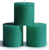 CANDWAX Set of 3 Rustic Unscented 3x3 Pillar Candles - No Drip Green Candles for Home Decor