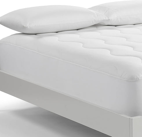 Serta Air Dry Extra Comfort Quilted Mattress Pad, Cooling & Breathable, 15" Deep Pocket, Twin, White
