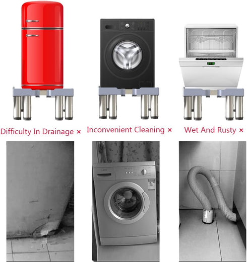 Washer and Dryer Stands, 12 Feet Adjustable Appliance Base for Washing Machine Dryers Refrigerator, Height 20cm