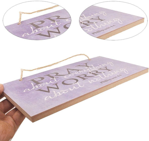 bouti1583 Pray About Everything Wooden Sign Decor, 9.5" by 5.75"