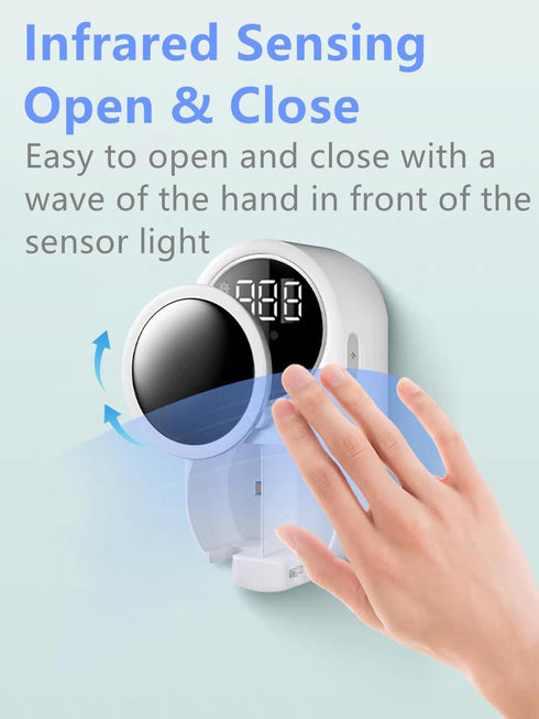 SHKI Toothbrush Cleaner & Toothbrush Holder, Cleaning and Air Drying, LED Smart Screen, Rechargeable Wall Mount