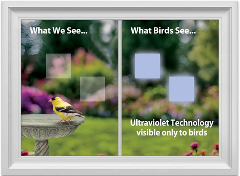 WindowAlert Classic Square Anti-Collision Decal, UV-Reflective Window Decal to Protect Birds from Glass