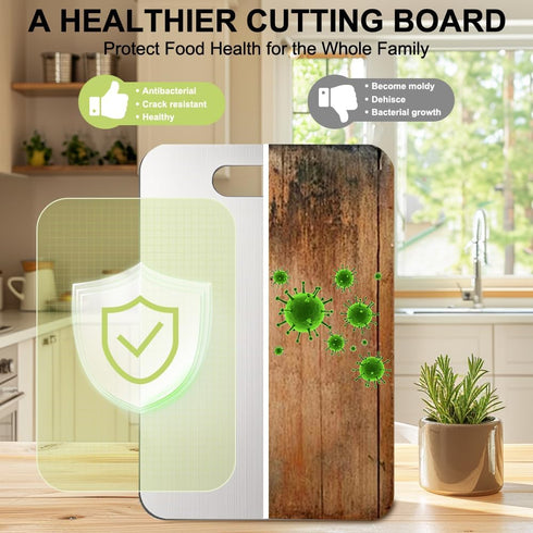 Titanium Cutting Board for Kitchen, Stainless Non Stick Chopping Board, Upgrade Double Sided Food-Grade Titanium Board