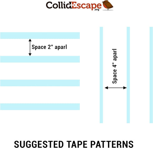 White Bird Tape for Windows, 3/4" x 40', Bird Strike Prevention Decals for Windows