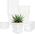 Anyumocz 24Pcs 3" Square Plastic Plant Pots,White Nursery Pots with Saucers,Seedling Nursery