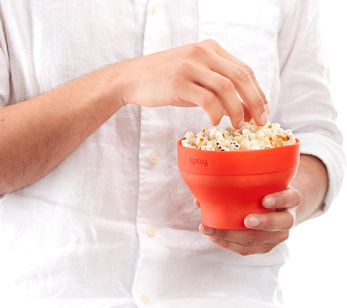 Lékué Mini Microwave Popcorn Maker, 5 x 3.5in, Red