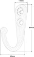 Yetaha 20PCS Wall Mounted Hooks with 40 Screws, Double Holes Towel Robe Hat Coat Hook for Kitchen, Bathroom, Bedroom,