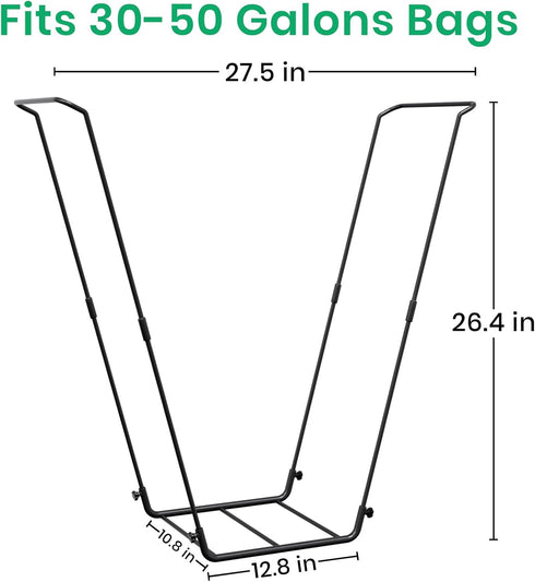 Leaf Bag Holder Collapsible Trash Bag Holders Stand for Outdoor Metal Waste Bags Frame for Garage Yard Lawn Camping