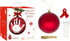 Tiny Ideas Christmas Baby's Handprint Ball Ornament - DIY Classic Christmas Tree Keepsake Gift, Red