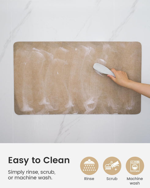 Stiio Bath Mat for Bathroom, Flat Super Absorbent Quick Dry Non Slip Thin Mats, Easy Clean Shower Mat