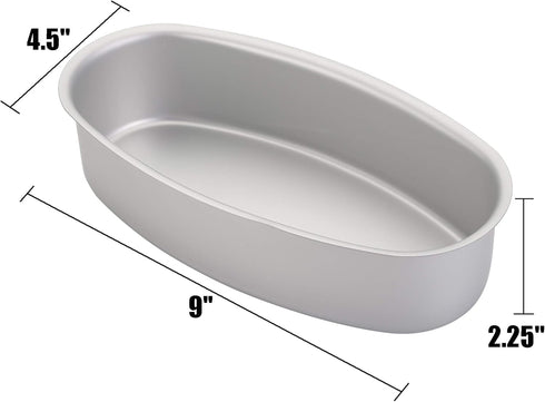Yesland 4 Packs Oval Cheesecake Pan - 8 Inch Non-Stick Oval Cake Bread and Meat Bakeware - Aluminum Breads Loaf Pans/Cake Mold for Oven, Pot Baking in Home, Kitchen & Bakery Use(Silver) by Yesland