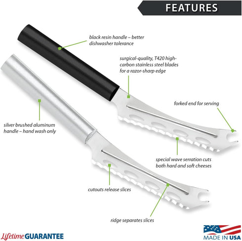 RADA Cutlery Cheese Knife, Silver Handle, Made in USA