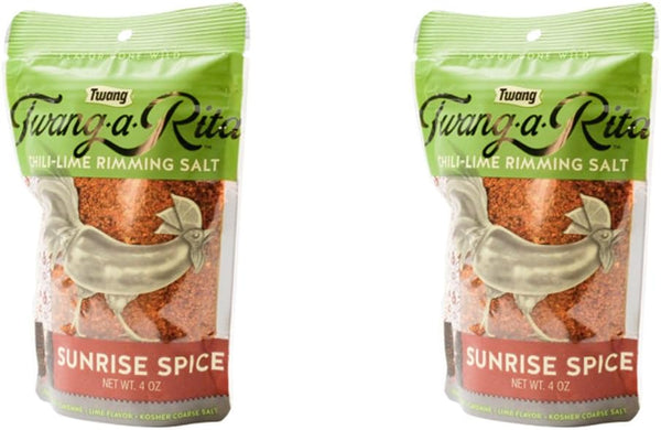 Twang-a-Rita Rimming Salt Varieties, 4 ounce pouch, 2 pack, Sunrise Spice (Bloody Mary)