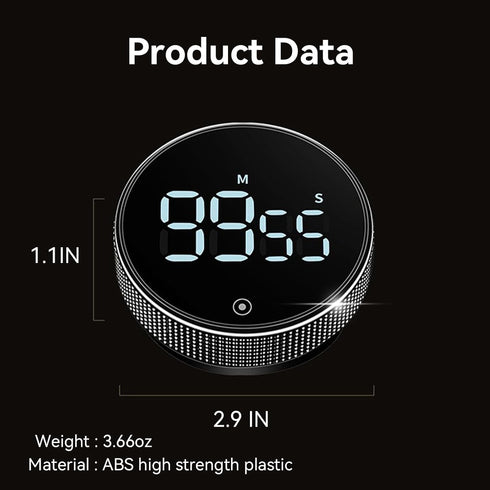 Digital Kitchen Timers, Magnetic Visual Timer with Large LED Display, Volume Adjustable for Cooking