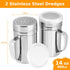 Accmor 2pcs Stainless Steel Dredge, Salt Pepper Dredge Shakers with Handle, Seasonings Spice Shakers with Lid, 14 Ounce by Accmor