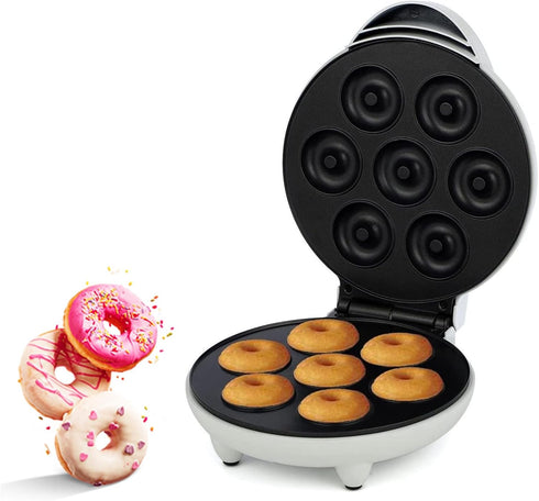 Electric Non Stick Doughnut Maker, Toaster Donut Machine for Home Snacks, Makes 7 Doughnuts