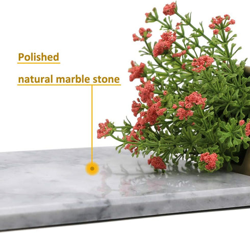 Rectangular Marble Vanity Tray - 11-5/8" x 6-1/4" for Counter, Bathroom, Dresser, Nightstand or Desk