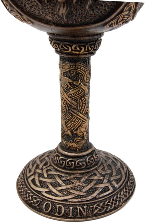 Ebros Norse Mythology Viking Alfather Odin God Of Asgard, 7oz Resin Wine Goblet Chalice with Stainless Steel Liner