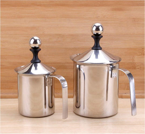 Manual Stainless Steel Whipped Cream Dispenser, Handheld DIY Whipper Maker with Lid, Perfect for Gift