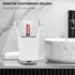 Bathroom Toothbrush Holder, Grey Plastic Detachable Organizer Caddy with 3 Slots for Electric Toothbrush and Toothpaste