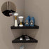 evron 2 Pack) Wall Mount Corner Shelf,Easy to Install Metal Front Floating Corner Shelves with Self-Adhesive Tapes,Wood