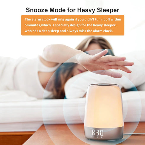3 Dimmable Snooze winshine Touch Wake Up Night Light with Sunrise Simulation Alarm Clock, Ways Warm White Bedside Lamp