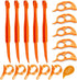 Cosmer Set of 15 Orange Citrus Peelers, Plastic Easy Slicer Cutter Peeler Remover Kitchen Accessories