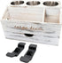 Bathroom Hair Tool Organizer, White Blow Dryer Holder, Rustic Hair Organizer Storage for Vanity with Brush Holder