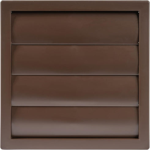Plastic 6" Brown Dryer Vent Cover with Flange, Exhaust Ventilation Grille with Shutters, Louvered Air Vent for Various