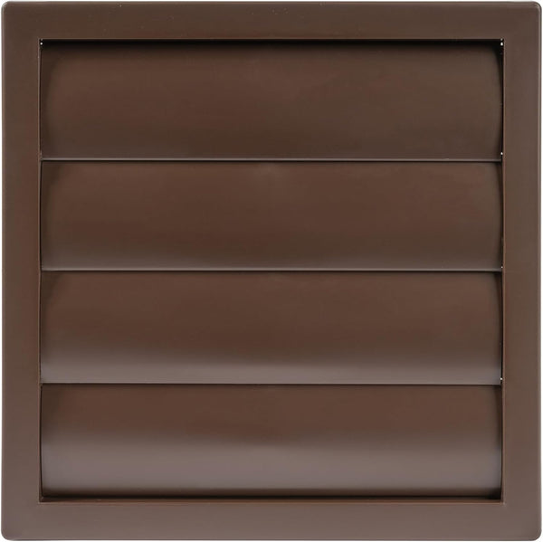 Plastic 6" Brown Dryer Vent Cover with Flange, Exhaust Ventilation Grille with Shutters, Louvered Air Vent for Various