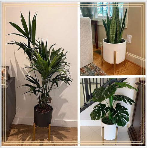 8 9 10 11 12 inches 1Pack, H HOMEXIN Metal Plant Stands for Indoor Plants Adjustable for Planter Mid Century Stable