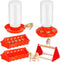 TINSKY 5 Pack Chick Feeder and Waterer Set Plastic Baby Chicken Brooder