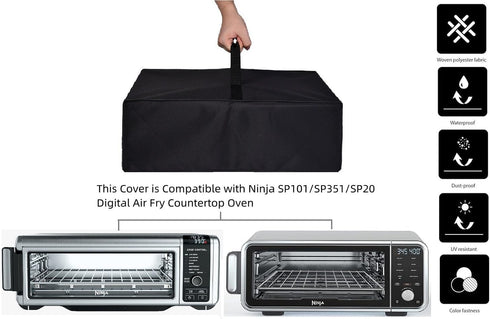 Air Fry Countertop Oven Dust Cover,Heavy Duty Waterproof,Compatible With Ninja SP101/SP351/SP201 Digital Air Fry Countertop Oven (Black)
