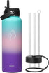 BUZIO 40oz Insulated Water Bottle, Stainless Steel Double Wall Flask, Leak Proof Sports Jug with Straw Lid