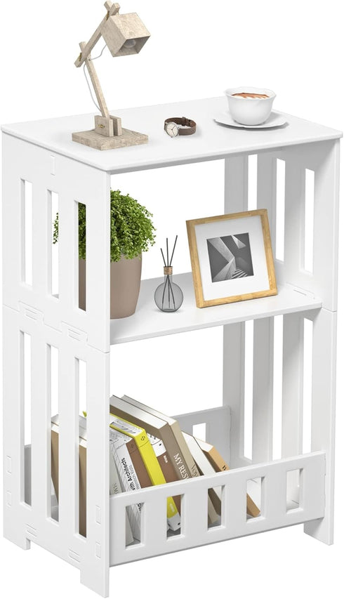 HAYOFAMY 3 Tier Side Table Night Stand, Narrow End Table with Display