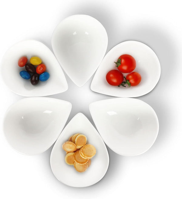 Ceramic Dip/Dipping Bowls Set, Small White Porcelain Bowls Set of 6 for Dessert, Cereal, Ketchup, 5oz/pc