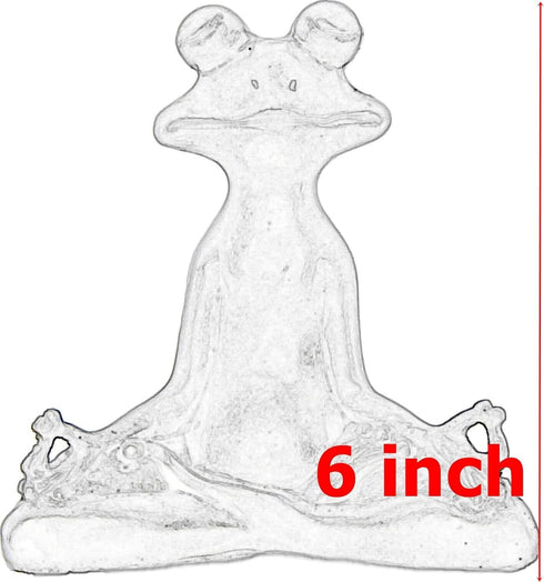 Bellaa 23101 Frog Statue - Meditation Lotus Pose Yoga Zen Buddha Outdoor Garden Decor, 6 Inch