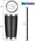 VEGOND 20oz Tumbler with Lid and Straw, Stainless Steel Vacuum Insulated Travel Coffee Mug, Black