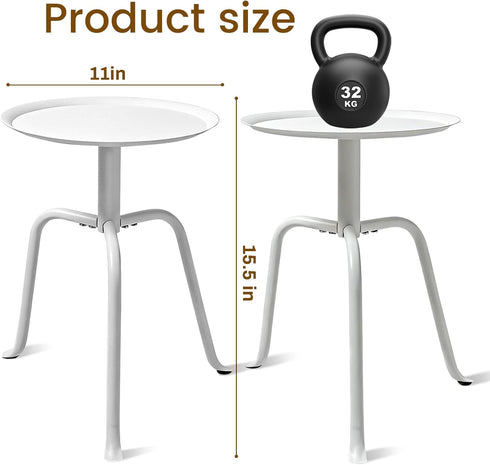 11'' 3-Leg Plant Stand Indoor Outdoor, Round Black Mid Century Single Plant Table, Small Metal Plant Holders Flower Pot