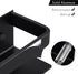 KES 16 Inch Aluminum Spice Rack Organizer, Wall Mount Seasoning Holder, Anodized Black, 2 Pack, KSR401S40-BK-P2