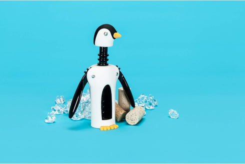 True Zoo Multicolor Winged Penguin Corkscrew, Soft-Touch Wine Bottle Opener Kit, 8.25"