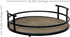 Stratton Home Decor Metal and Wood Round Tray | Wooden Coffee Table Tray Decor for Empty Table Surfaces | Decorative