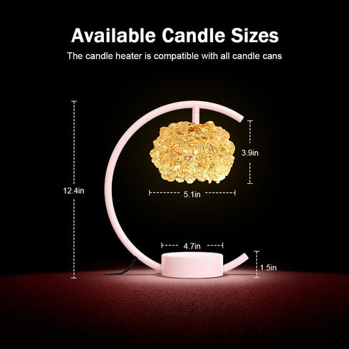 Design+2Bulbs,Home Yeuslor Pink Candle Warmer Lamp for Jar Candles with Adjustable BrightnessTimerHandcrafted