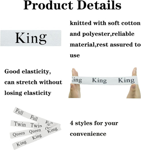 2 Pieces Bed Sheet Organizer Bands, Elastic Storage Sheet Keepers for Closet Organization (King)