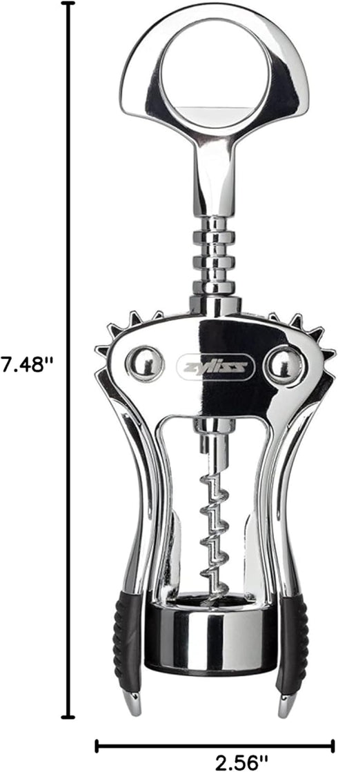 Zyliss Stainless Corkscrew & Bottle Opener - Wine Corkscrew & Beer Bottle Opener with Rubber Handles