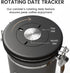 2.2lbs 39oz,Black Veken Large Coffee Canister with Window, Kitchen Food Storage Airtight Stainless Steel Container