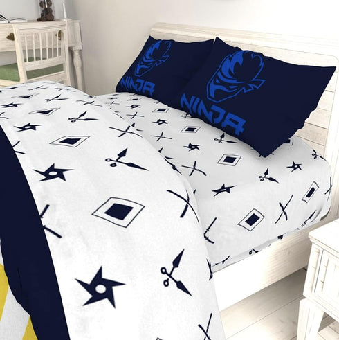 Ninja 3 Piece Twin Sheet Set, Soft Microfiber Bedding